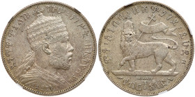 Ethiopia. 1/2 Birr EE 1889 (1897)-A. NGC AU55