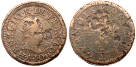 France. Quadruple Piedfort Double Tournois, 1577-A. PCGS VF