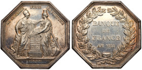 France. Bank of France Silver Jeton, "Year VIII (1799/1800)" (ca. 1845-60). AU