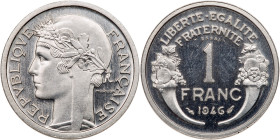 France. Essai 1 Franc Piedfort, 1946. BU