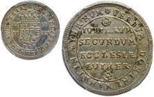 German States: Hesse-Darmstadt. 10 Kreuzer, 1717-BIB. PCGS AU58