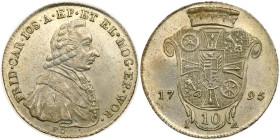 German States. Mainz. Fredrich Karl Joseph 1795 Silver 10 Kreuzer