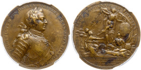 German States: Prussia. Brass Medal, 1757. PCGS EF40