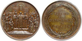 German States: Prussia. Bronze Medal, 1842. PCGS MS64