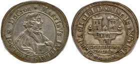 German States: Rothenburg. Pattern Silver Striking of 2 Ducats, 1717 (Chronogram). PCGS UNC