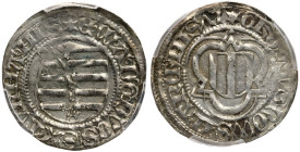 German States: Saxony. 1/2 Spitz-groschen, (14)75. PCGS AU