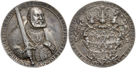 German States: Saxony. Silver Cast Medal, 1535.. VF