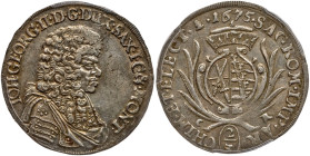 German States: Saxony. 2/3 Taler, 1675-CR. PCGS AU