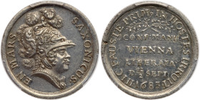 German States: Saxony. The Liberation of Vienna from the Turks, Silver Medal, 1683. PCGS MS62