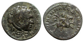 Macedon, Koinon of Macedon. Pseudo-autonomous issue, time of Gordian III (238-244). Æ (26mm, 13.74g, 6h). Head of Alexander III, as Herakles, wearing ...