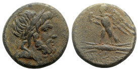 Pontos, Amisos, c. 100-85 BC. Æ (25mm, 20.01g, 12h). Laureate head of Zeus r. R/ Eagle standing l., head r., on thunderbolt. RG 14; SNG BM Black Sea 1...