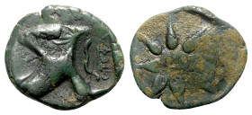 Pontos, Uncertain, c. 130-100 BC. Æ (20mm, 4.77g, 6h). Bashlyk r.; c/m: bow and CTEΦA within oval incuse. R/ Eight-pointed star; bow to r. Cf. SNG BM ...