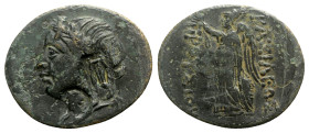 Kings of Bithynia, Prusias I ( c. 230-182 BC). Æ (28mm, 9.29g, 12h). Laureate head of Apollo l.; two c/ms: head l. within circular incuse and lyre wit...