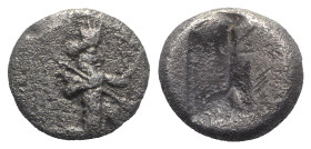 Achaemenid Kings of Persia, c. 485-420 BC. AR Siglos (14mm, 5.16g). Persian king or hero, wearing kidaris and kandys, quiver over shoulder, in kneelin...