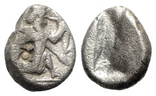 Achaemenid Kings of Persia, c. 485-420 BC. AR Siglos (15mm, 5.34g). Persian king or hero, wearing kidaris and kandys, quiver over shoulder, in kneelin...