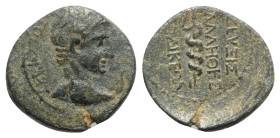 Augustus (27 BC-AD 14). Phrygia, Laodicea ad Lycum. Æ (16mm, 2.57g, 12h). Zeuxis philalethes, ‘magistrate’, c. 15 BC. Bare head r.; lituus to r. R/ Se...