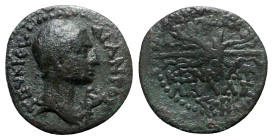 Augustus (27 BC-AD 14). Cilicia, Olba. Æ (20mm, 7.41g, 3h). Ajax, high priest and toparch, year 2 (AD 11/2). Head of Ajax as Hermes, wearing close-fit...