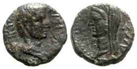 Tiberius with Julia Augusta (Livia, 14-37). Sicily, Panormus. Æ (21mm, 7.87g, 12h). Bare head of Tiberius r. R/ Veiled head of Julia Augusta (as Demet...