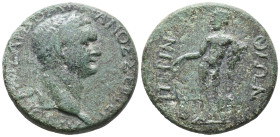 Domitian (81-96). Thrace, Perinth. Æ (30mm, 19.66g). Laureate head r. R/ Herakles standing l., resting on club. RPC II 362. Near VF