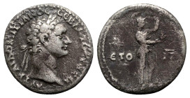Domitian (81-96). Cappadocia, Caesarea-Eusebia. AR Didrachm (21mm, 5.34g, 6h), year 13 (AD 93/4). Laureate head r. R/ Athena standing r., holding spea...