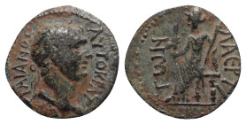 Trajan (98-117). Cilicia, Laertes. Æ (17mm, 3.32g, 6h). Laureate head r. R/ Demeter seated l., holding poppy and grain ears in r. hand, sceptre in l. ...