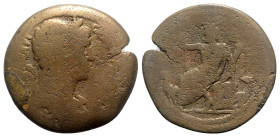 Trajan (98-117). Egypt, Alexandria. Æ Drachm (35mm, 18.76g, 12h), year 16? Laureate bust r. R/ Zeus seated l., holding sceptre and thunderbolt; to l.,...