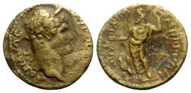 Hadrian (117-138). Mysia, Hadrianotherae. Æ (25mm, 8.21g, 6h). Laureate head r. R/ Zeus standing l., holding sceptre and patera; to l., eagle standing...