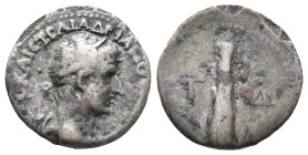 Hadrian (117-138). Cappadocia, Caesarea-Eusebia. AR Hemidrachm (13mm, 1.16g), year 4 (120/1). Laureate bust r., slight drapery. R/ Inverted club. RPC ...