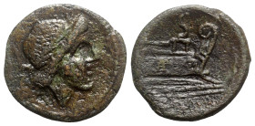 Anonymous, Rome, after 211 BC. Æ Semis (29mm, 17.18g, 9h). Laureate head of Saturn r. R/ Prow of galley r.; S above. Crawford 56/3; RBW 203-4. About V...