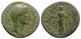Antoninus Pius (138-161). Æ Sestertius (31mm, 22.54g, 12h). Rome, AD 147. Laureate head r. R/ Felicitas standing l., holding capricorn and long caduce...
