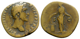 Antoninus Pius (138-161). Æ Sestertius (31mm, 21.21g, 12h). Rome, 148-9. Laureate head r. R/ Annona standing l., holding grain-ears over modius and an...