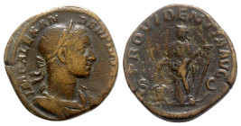 Severus Alexander (222-235). Æ Sestertius (31mm, 17.30g, 11h). Rome, AD 231. Laureate bust r., slight drapery. R/ Providentia standing l., holding gra...