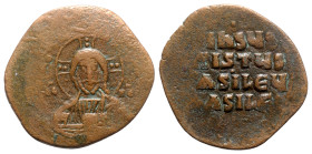 Anonymous, time of Basil II and Constantine VIII, c. 1020-1028. Æ 40 Nummi (33mm, 10.85g, 6h). Uncertain (Thessalonica?) mint. Facing bust of Christ P...