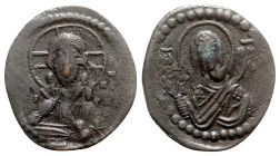 Anonymous, time of Romanus IV (1068-1071). Æ 40 Nummi (29mm, 8.13g, 6h). Constantinople. Facing bust of Christ Pantokrator. R/ Facing bust of the Theo...