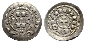 Italy, Milano, Enrico III-V (1039-1125). BI Denaro Scodellato (15mm, 0.46g). Biaggi 1413. Near EF