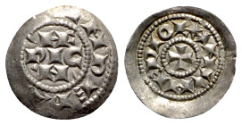Italy, Milano, Enrico III-V (1039-1125). BI Denaro Scodellato (15mm, 0.52g). Biaggi 1413. About EF