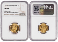 Austria 1 Dukat 1914. NGC MS 64