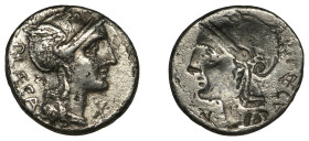 Roman Republic Denarius 110-109 BC. Full brockage error