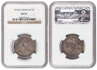 Australia 2 Shillings (florin) 1916. NGC AU 53