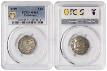 Austria Bishopric of Salzburg 4 Kreuzer 1719. PCGS MS 63
