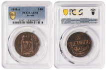 Austria 2 Kreuzer 1848-A. PCGS AU 58