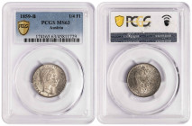 Austria ¼ Florin 1859-B. PCGS MS 63