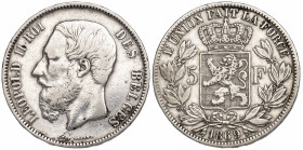 Belgium 5 Francs 1869