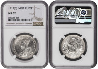 British India 1 Rupee 1917 B. NGC MS 62