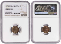 Finland under Russia 1 Penni 1891. NGC MS 64