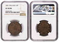 Finland under Russia 10 Pennia 1891. NGC XF 40