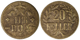 German East Africa 20 Heller 1916 T