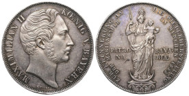 Germany States Bavaria 2 Guldens 1855. Madonna on the Marian Column in Munich