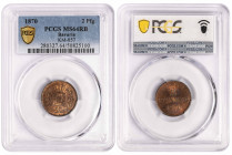 Germany Kingdom of Prussia 2 Pfennig 1870. PCGS MS 64 RB