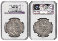 Germany Wurttemberg 5 Mark 1876. NGC XF